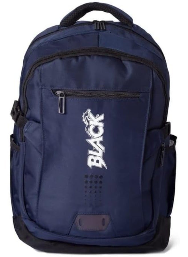 Black Unisex adult backpack with laptop compartment and pen pockets, multi-colored, 48x31x17 cm - Image 1